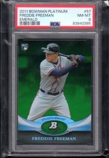 2011 Bowman Platinum EMERALD Freddie Freeman PSA 8 Pop 9 RC Rookie Green RARE 