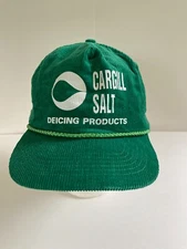 Cargill Salt Deicing Trucker Hat Green Corduroy Cap Adjustable OTTO Vintage