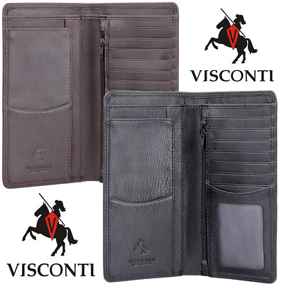 Visconti Big Ben Echtleder RFID Long Jacke 8 Karten Herren Box Geldbörse 
