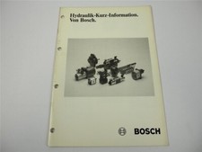 Bosch Hydraulic Brief Information eg for Still Forklift Stand 1981