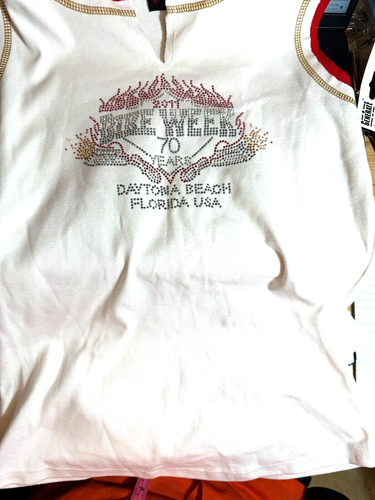 2011 Bike Week Daytona Florida 70 Years Biker's Design Women Size L - Picture 3 of 4