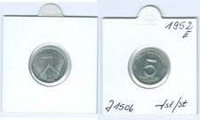 NRD 5 fenigów 1952 E prawie stempel połysk do stempla połysk