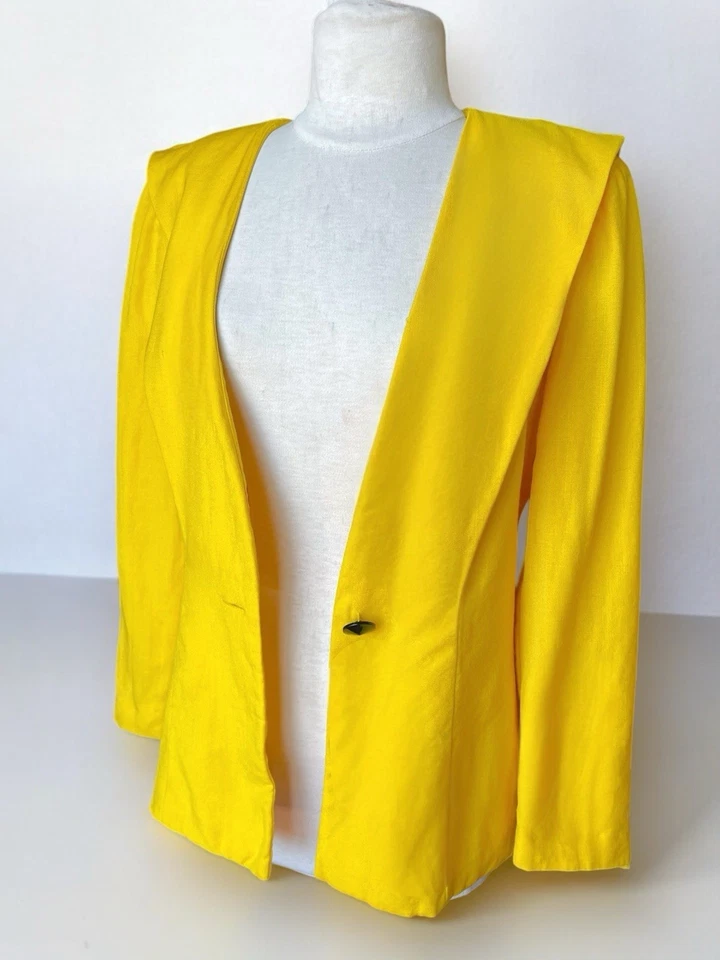 De colección años 80 G.B. Blazer Scott Mezcla de Lino Dinero Antiguo Inspirado en la Princesa Diana Talla 8 Foto 2 de 4