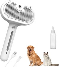 Pet Steam Brush, 3-in-1 Spray Hair Removal Comb for Dog Cat, Steam for Shedding