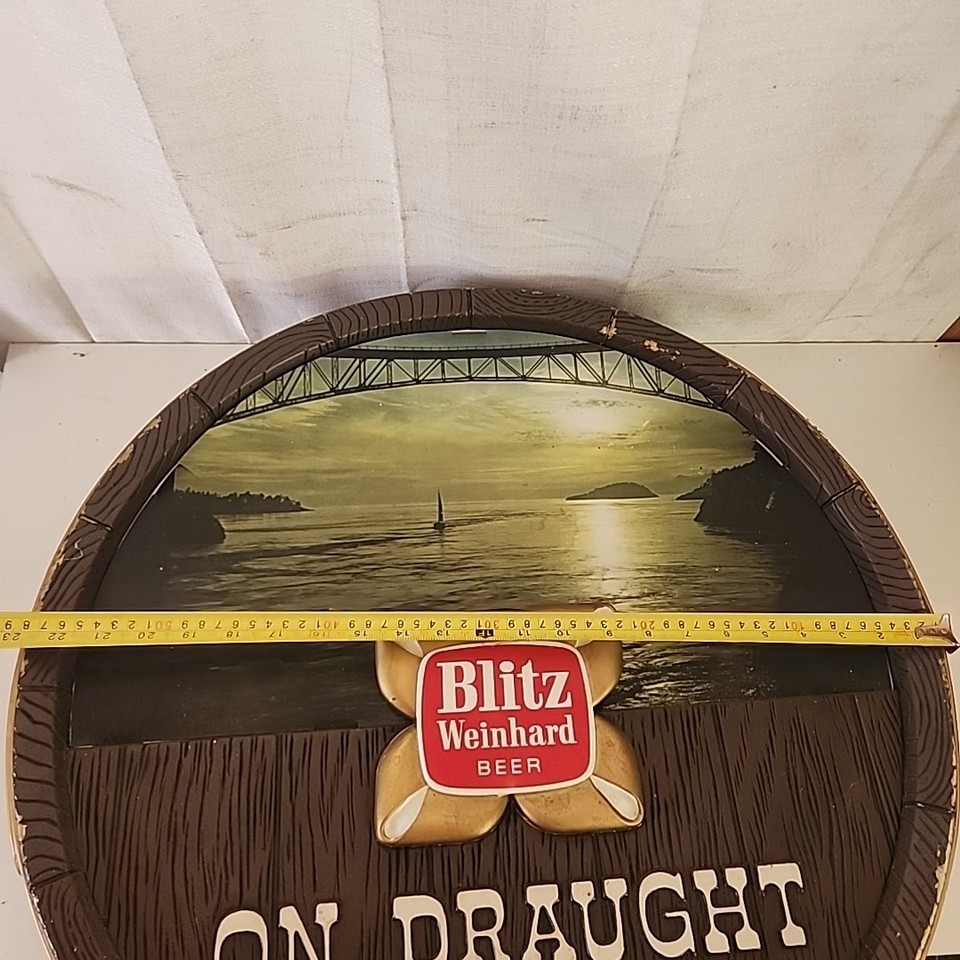 Blitz Weinard Beer ‘On Draught’ Plastic Beer SIGN BARREL | eBay