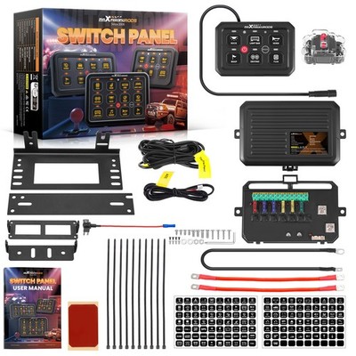 Universal Touch Switch Panel RGB 6-fach For Auto Boot Offroad 12V-24V 1440W 60A