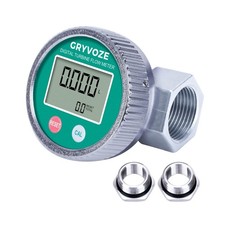 Waterproof 1 Inch Digital Water Fuel Flow Meter with 3/4 Inch Adapters, EMI...