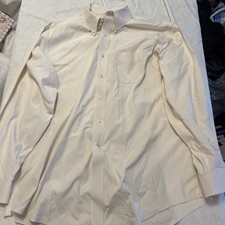 Brooks Brothers Madison Dress Shirt Mens XL 17 1/2-36 Cream Button Down Non Iron