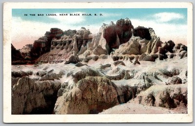 Bad Lands Near Black Hills South Dakota SD 1934 Linen Postcard