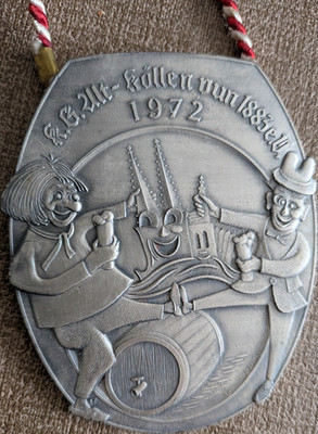 Preissler Karnevalsorden Köln 1972, Silber-Rot-Weiß, Metall/Textil, Karneval