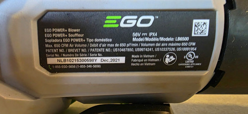 EGO POWER+ 56V Brushless Handheld Battery Leaf Blower 650 CFM LB6500