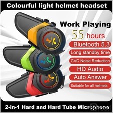80-Hour Battery Motorcycle Helmet Bluetooth Headset With Noise Cancellation