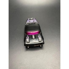 Vtg Mattel HOT WHEELS SLIKT BACK MYSTERY Black Car Die Cast Flames