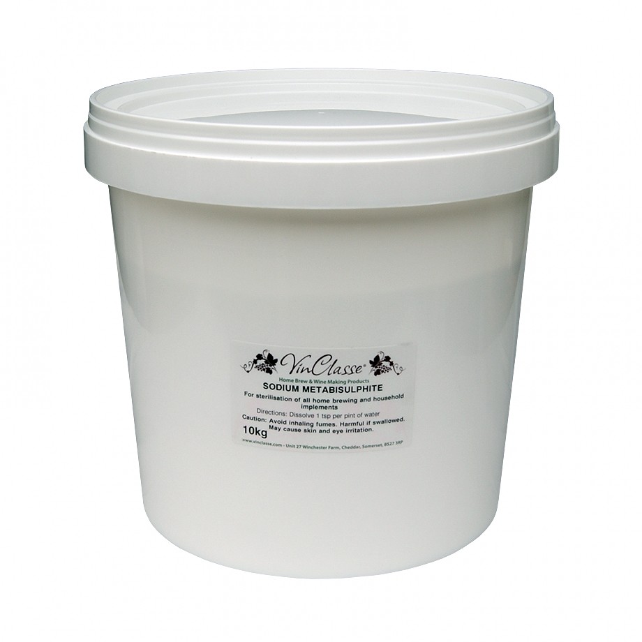 VinClasse Sodium Metabisulphite - 10kg Bucket For Wine Making, Home Brewing