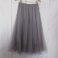 Chicwish Skirt S M Gray Tulle Maxi Pull On A Line Full Ballerina