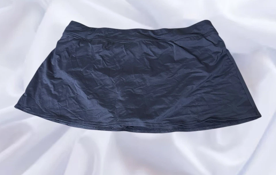 Lands End Womens Solid Black Swim Skirt Attached Brief Suit Bottom Plus Size 20W - Image 2 of 4