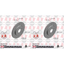2x ZIMMERMANN SPORT BREMSSCHEIBEN 280mm GELOCHT HINTEN passend für FORD MONDEO J