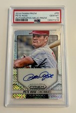 🔥2014 Pete Rose Panini Prizm Mojo Prizm sp/75 Autograph-PSA 10-Hit King-Reds🔥
