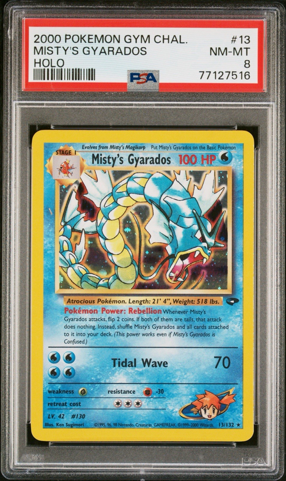 2000 Pokemon Misty's Gyarados 13/132 Gym Challenge PSA 8 Near Mint- Mint Holo💎