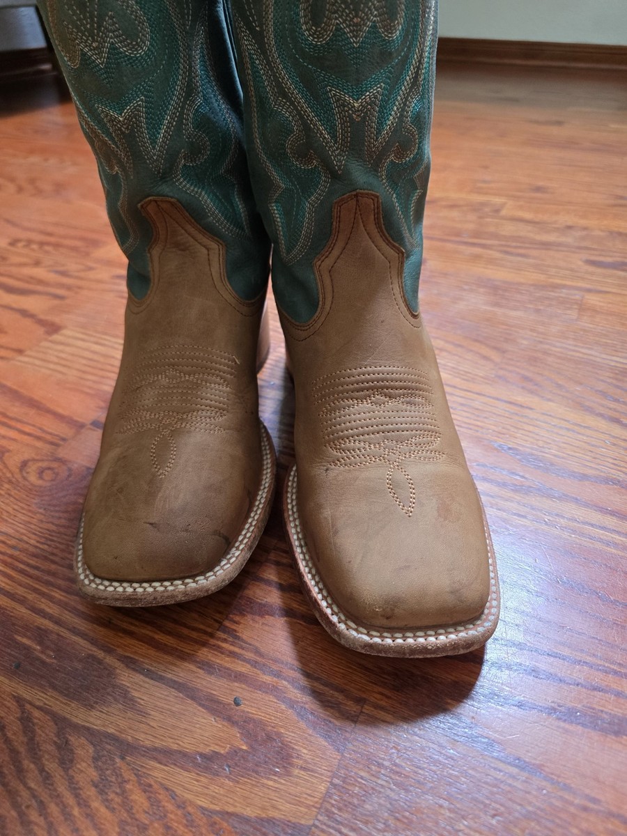JB Dillon Reserve Teal & Tan Western Boots - Men display picture 2