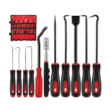 Precision Pick & Hook Set - 11Pcs, Carbon Steel, w/ Telescoping Tool