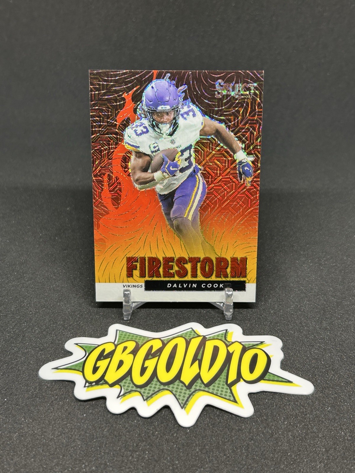 2021 Panini Select Dalvin Cook Firestorm Gold Prizm /10 #FS-11 Vikings