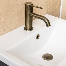 Como Antique Brushed Brass Basin Mixer Tap - Inc Waste