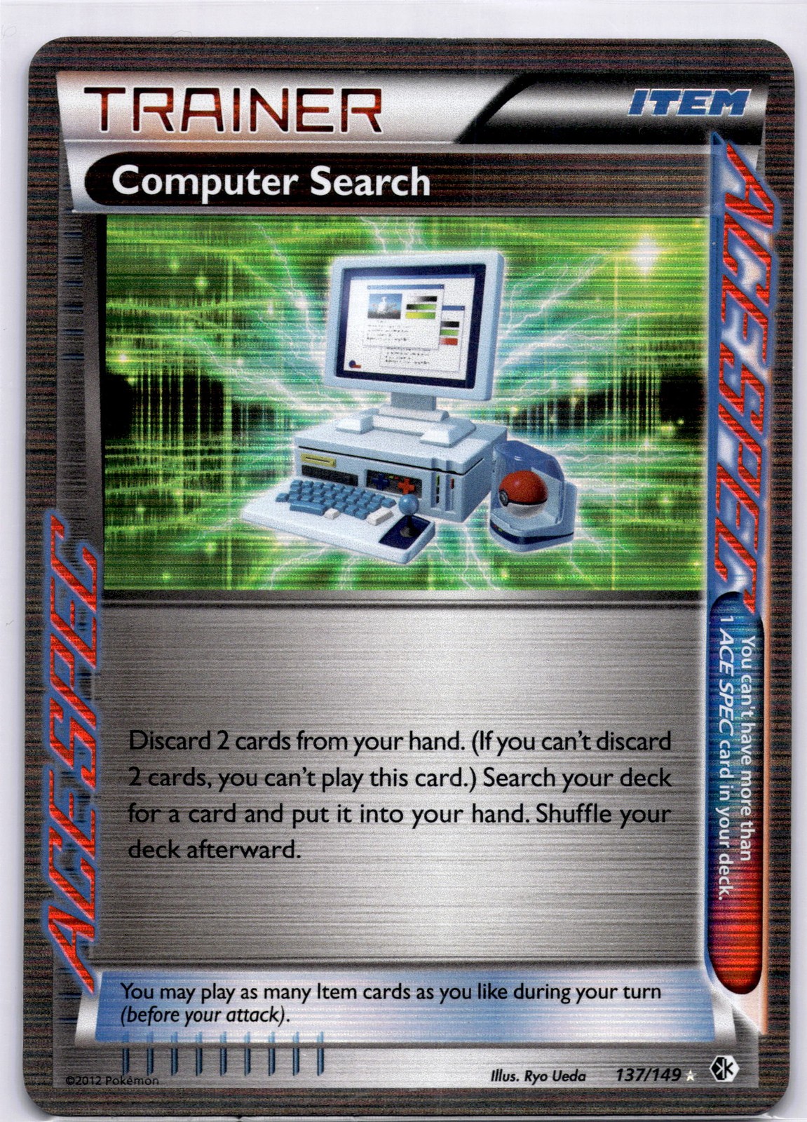 Computer Search - BCR Boundaries Crossed #137/149 Rare Ace Holofoil NM