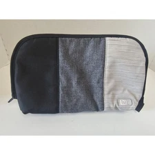 Lug Flash Cosmetic Makeup Brush Travel Case Organizer Bag Gray Black