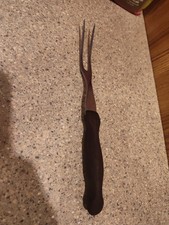 Vintage CUTCO Carving Turning Fork No. 27 Brown Composite Handle Made in USA L5