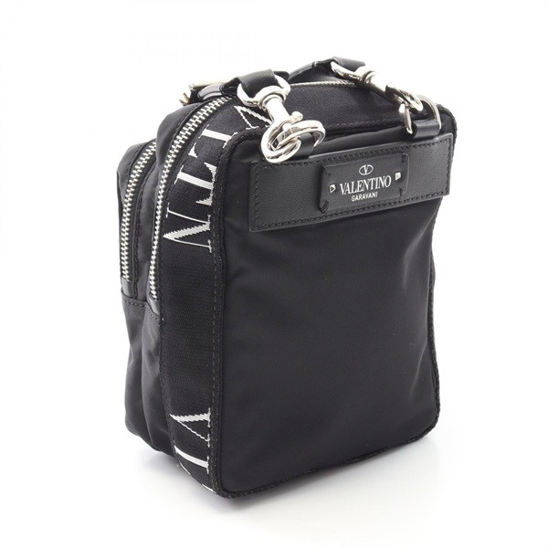 Valentino Men's Shoulder Bag Nylon Black Compact Used Authentic thumbnail 2