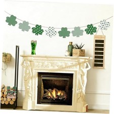 Shamrock Decorations, Wooden St Patricks Day Banner Garland, Green Lucky St