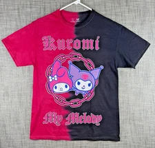 Size M - Sanrio Kuromi My Melody Character Graphic T-Shirt Black Pink