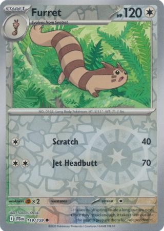FURRET 119/159 JOURNEY TOGETHER POKEMON (REVERSE HOLO, NM)