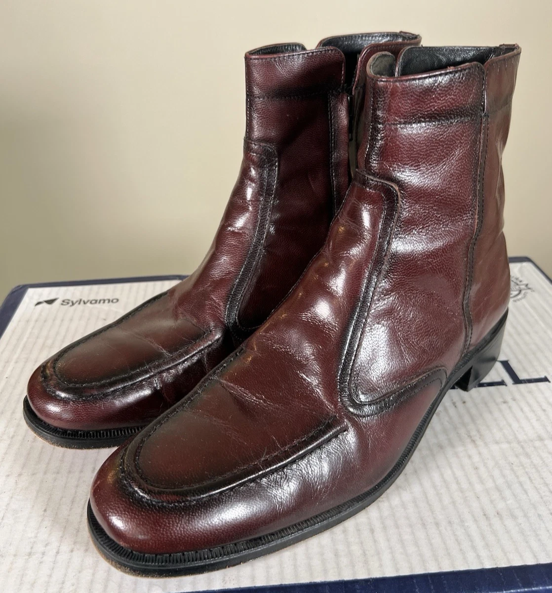 Red Solid Zip Boots for Men for sale | eBay display picture 1