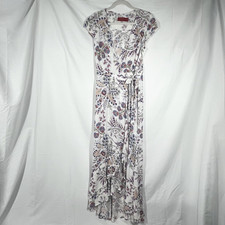 Tigerlily Australia Maxi Wrap Dress Womens 4 Multicolor Floral Boho Hippie Flowy