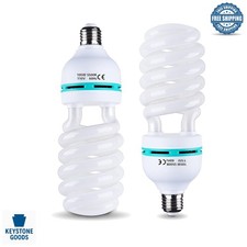 2 Pack 105W Full Spectrum Spiral CFL Bulbs for Photography Growth