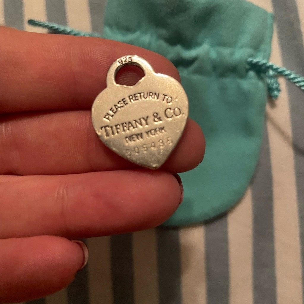 Tiffany & Co. Silver Heart with Blue Pouch Bundle earring