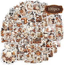 Halloween Stickers Pack 100 Pieces Ghost Theme Stickers for Journaling