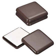 4Pcs Furniture Sliders 2" - Plastic Self-adhesive Square Sliding Pads Brown