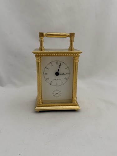 Seth Thomas Clock ~ Brass ~ Quartz ~ Small Desk Mantle