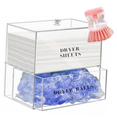Laundry Room Organization Set, Dryer Sheet Holder w/Lid, Laundry Pods 