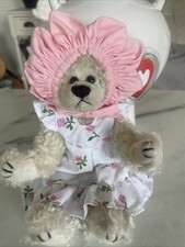 TY VTG 1993 The Attic Treasures Collection "Rosalie" Bear 8.5" Jointed Dress-Hat
