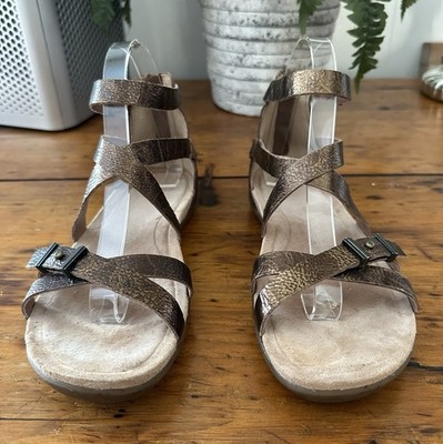 UGG WOMEN'S CHERIE GOLD Metallic  LEATHER GLADIATOR SANDALS 1009851 EU 39 US 8