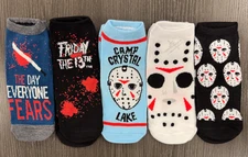 Brand New - Ladies - Horror - Jason - Friday the 13th - 5 Pair Low-Cut Socks