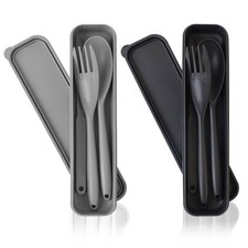 Large Reusable Utensils Set with Case, 2 Sets Portable Cutlery Set for Adults...