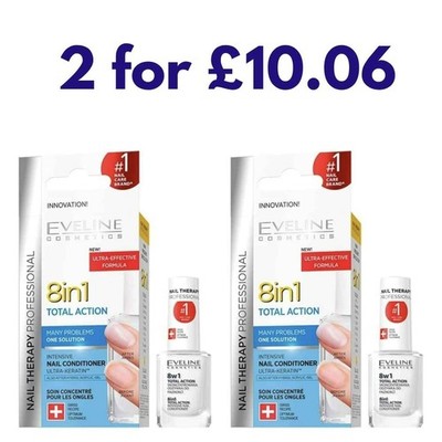 Eveline 8 in 1 Total Action Intense Nail Conditioner Strengthener mit Ultra-...