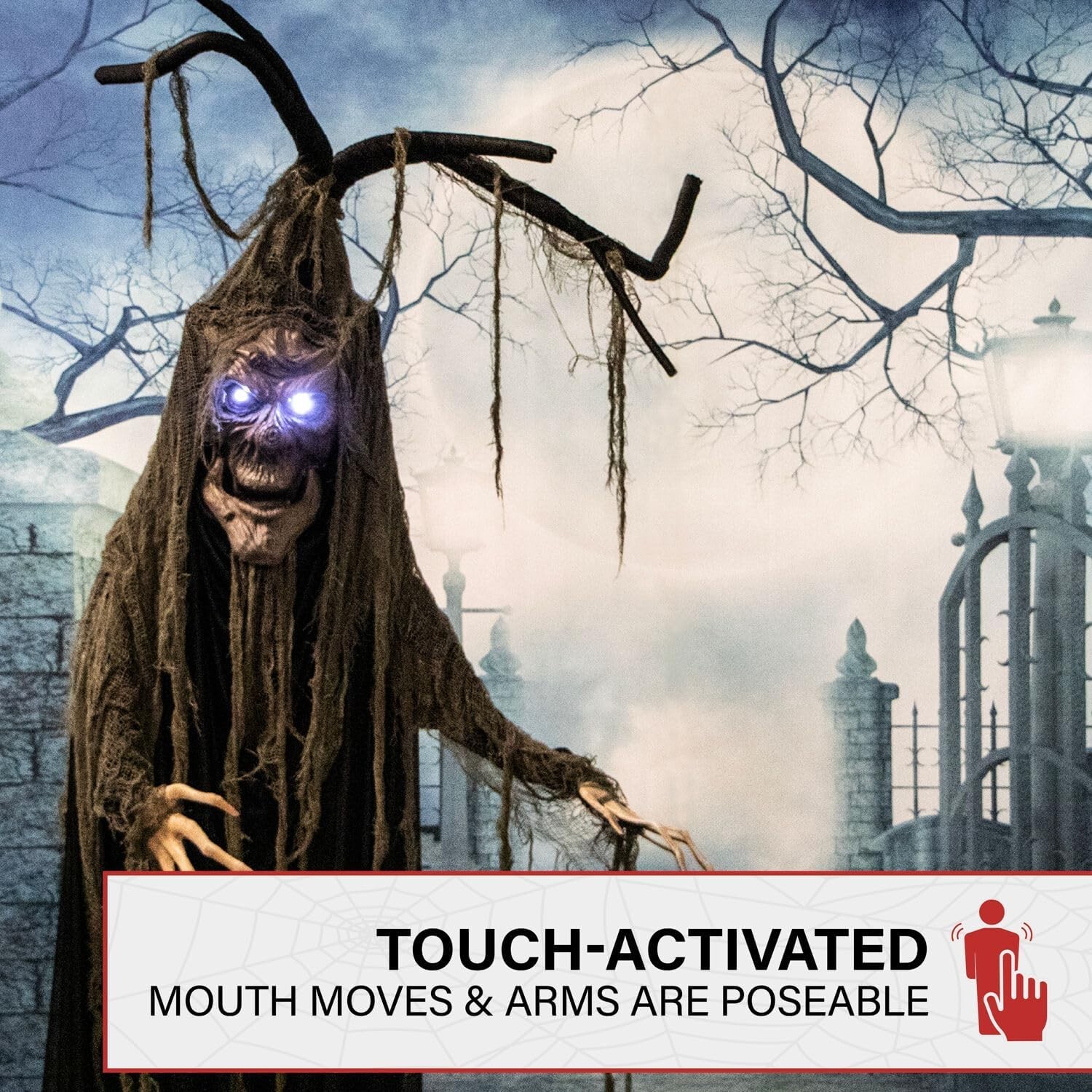 Haunted Hill Farm Life-Size Haunted Talking Tree Halloween Animatronic with