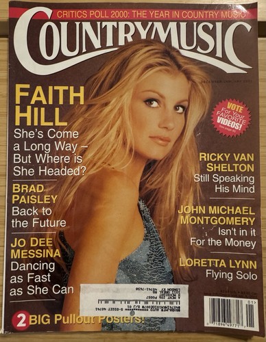 Country Music Magazine Dec/January 2001 Faith Hill Cover. Bagged | eBay