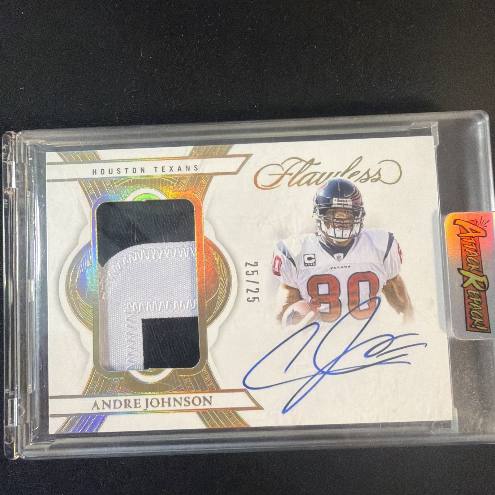 🔥🔥2025 Panini Flawless Andre Johnson 3 color Patch On-Card Auto 25/25 GOLD🔥🔥